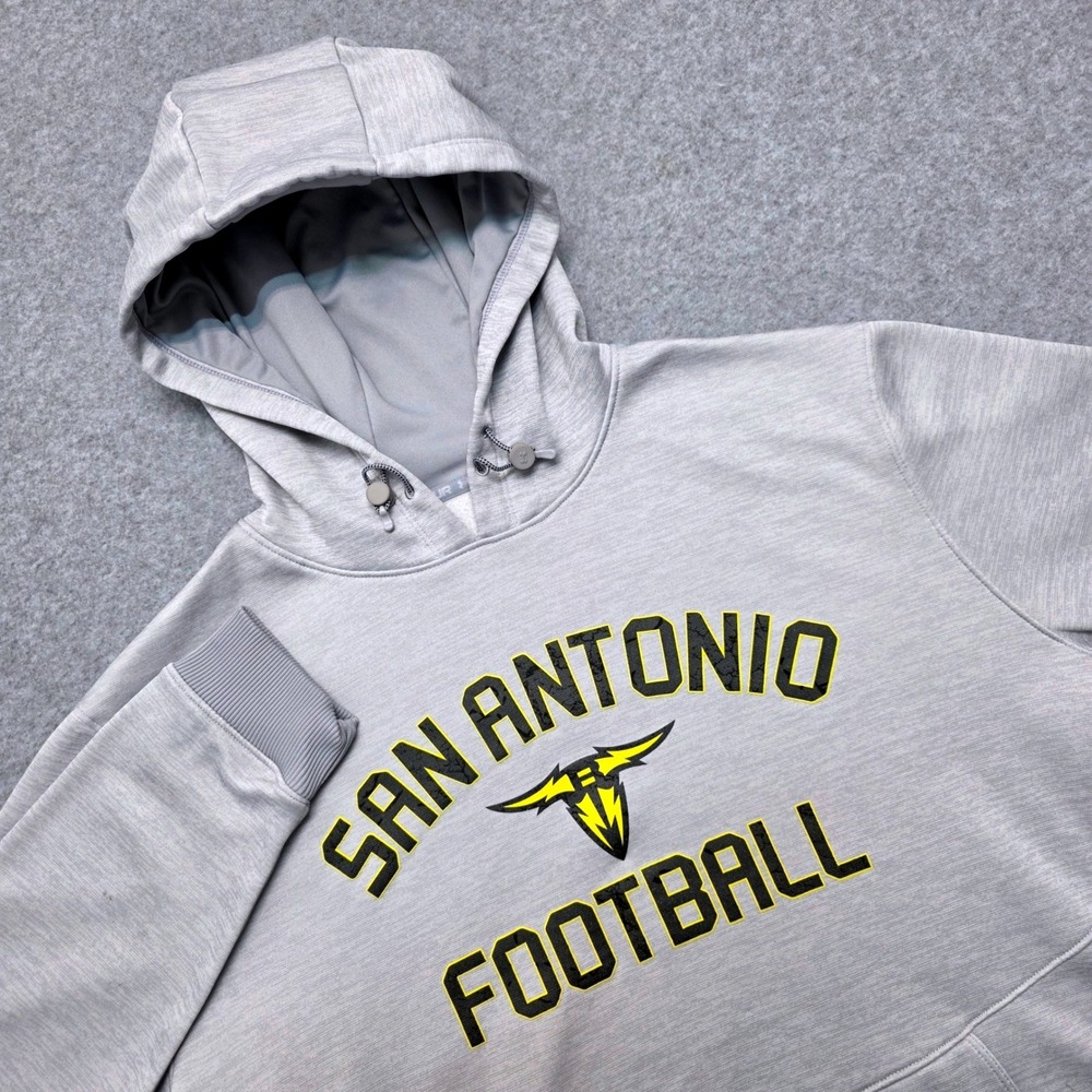 Under‎ Armour San Antonio Brahmas Football Hoodie Men's Large Gray Loose Fit
